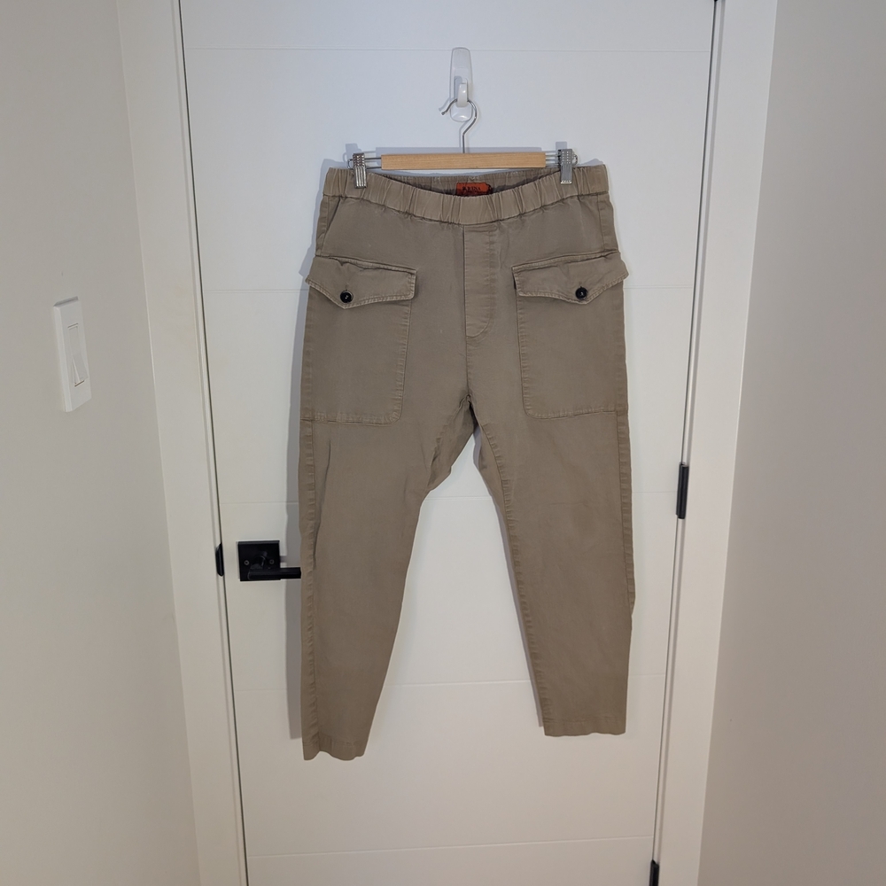 Barena Venezia Italian Cotton Ankle Length Trousers Khaki | IT: 48 = US: 32